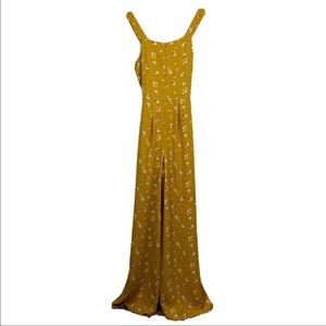 Francesca’s Never Worn Yellow Floral Jumpsuit
